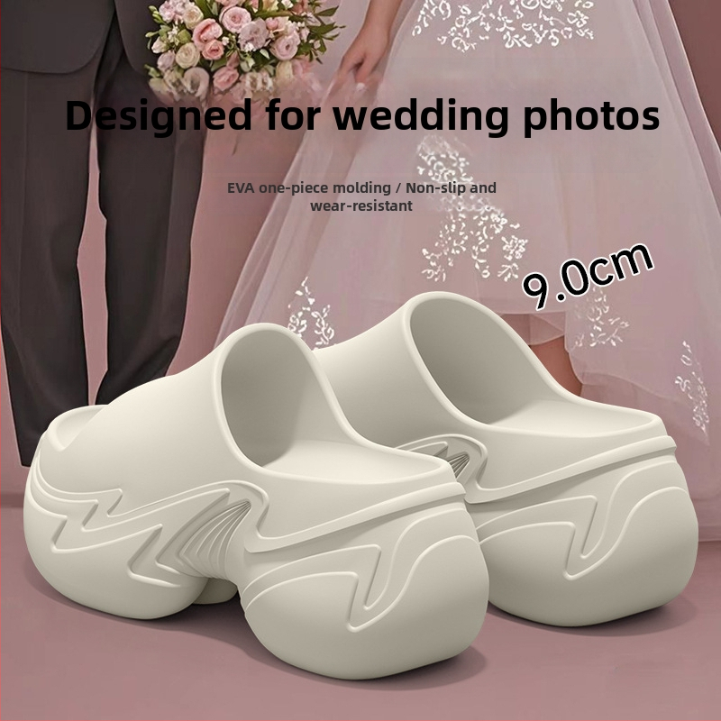 Dámske EVA platfórmové papuče na zvýšenie výšky, protišmykové, 8–11 cm hrubá podrážka, vstrekované EVA, letná obuv