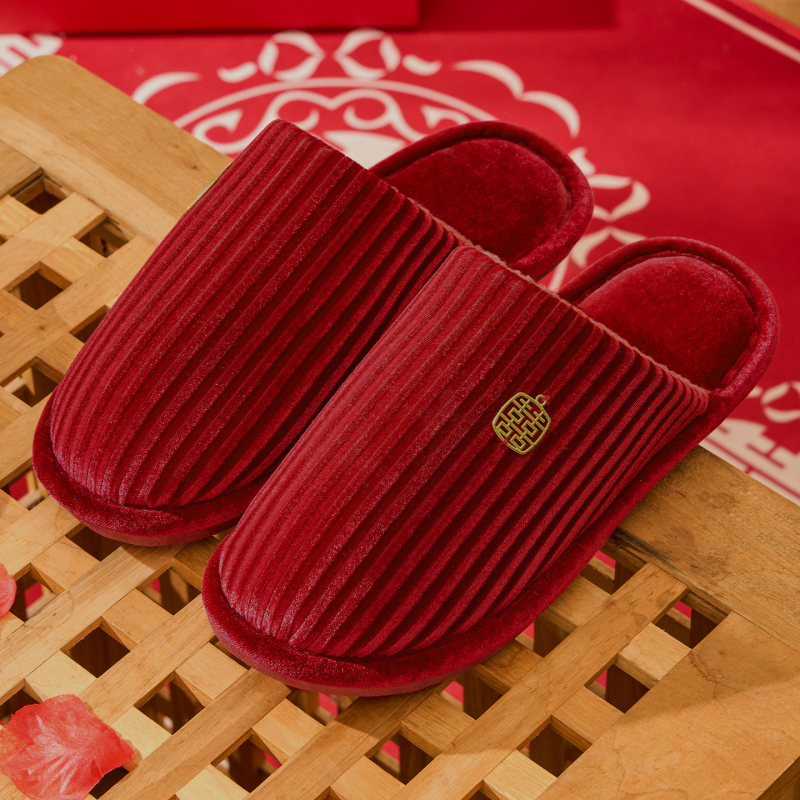 Unisex domáce papuče na zimu, Toe-loop dizajn, velúrový vrchnok, PVC podrážka, zvyšovanie výšky, teplé, protišmykové, uzavretá špička