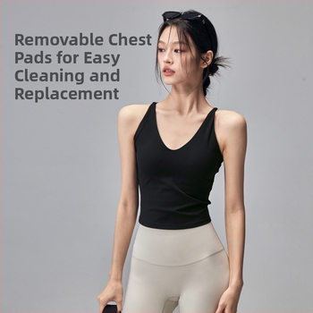 Jóga tielko s výplňou na prsia, elastické, priliehavý strih, stredná dĺžka, materiál Nylon-Spandex