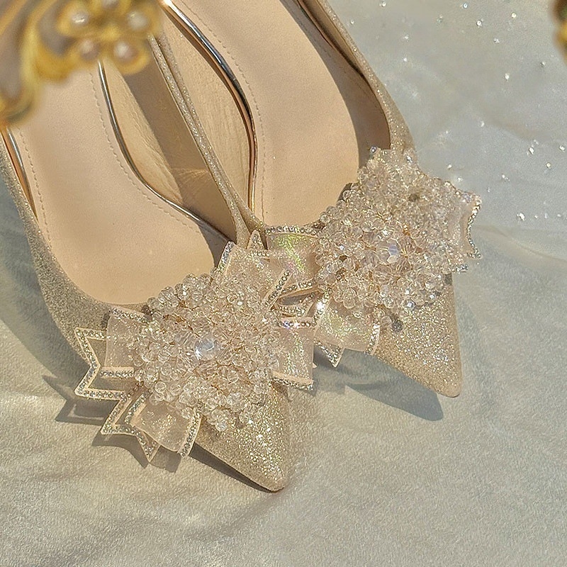 Ženské Mary Jane svadobné topánky, špičatý nos, PU horný materiál, 6–8 cm stiletto podpätok, slip-on, gumová podrážka