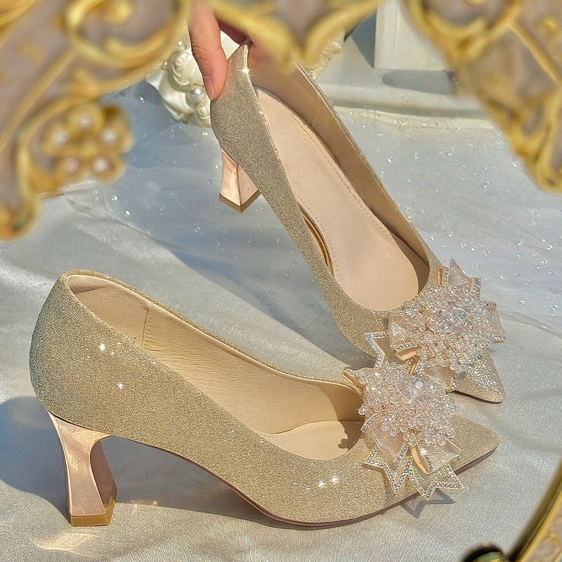 Ženské Mary Jane svadobné topánky, špičatý nos, PU horný materiál, 6–8 cm stiletto podpätok, slip-on, gumová podrážka