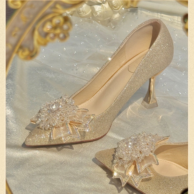 Ženské Mary Jane svadobné topánky, špičatý nos, PU horný materiál, 6–8 cm stiletto podpätok, slip-on, gumová podrážka