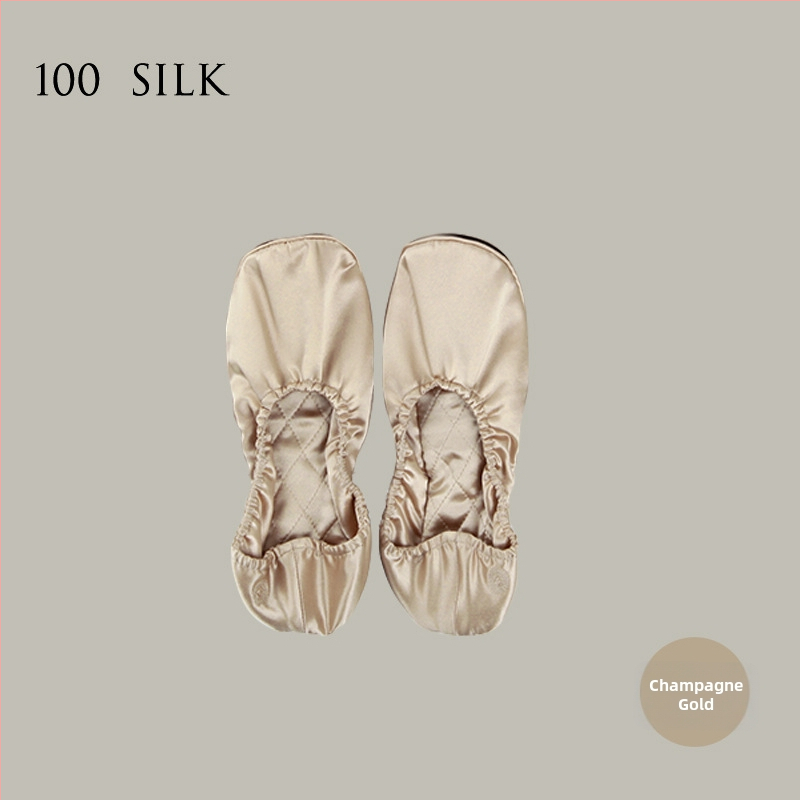 Dámske hodvábne papuče s mäkkou podrážkou, 100% hodváb, priedušné vnútorné topánky do domu