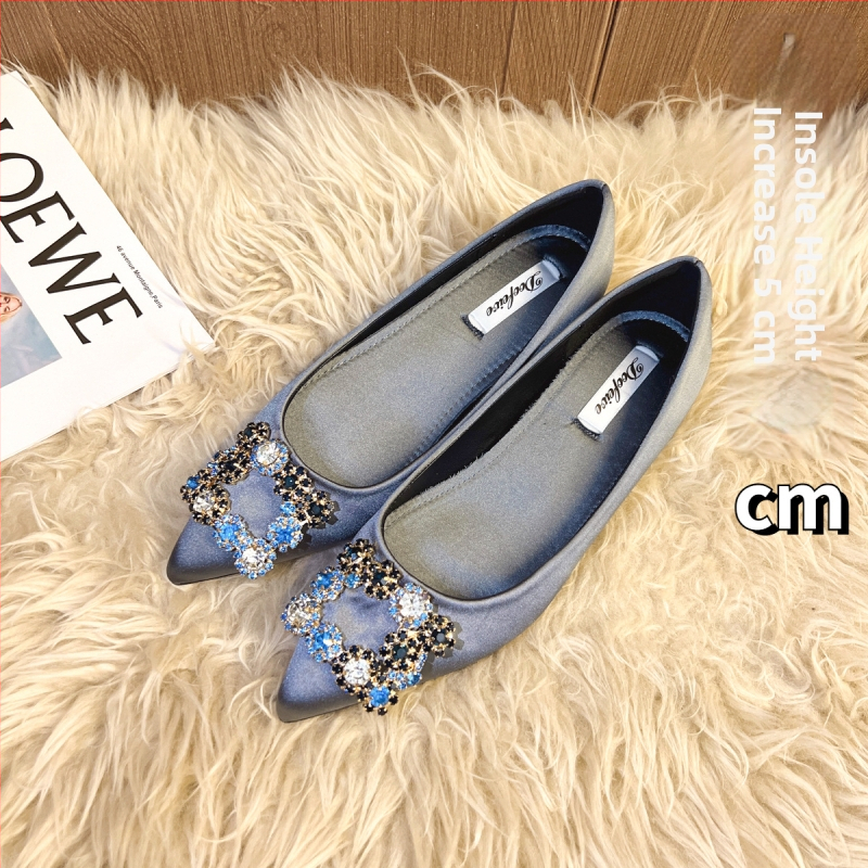 Dámske saténové topánky s ostrým nosom, 3–6 cm podpätok, gumová podrážka, Ultrafilm vložka