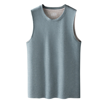 Pánska termálna vesta z viskózy, flísová podšívka, dvojitá vrstva, okrúhly výstrih, zamatový dotyk