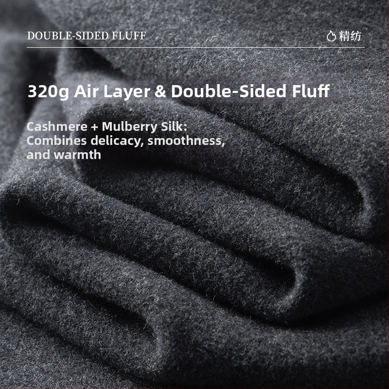 Vīriešu viskozes termiskā veste ar flīša oderi, dubultslāņa, apļveida kakla atvērums, samtainu taust