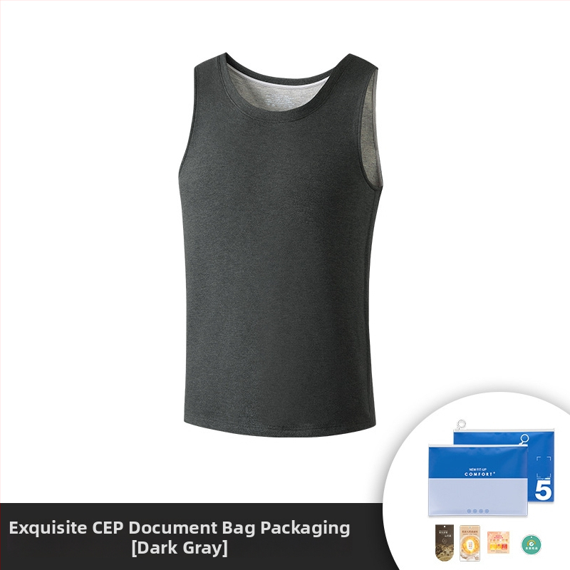 Pánska termálna vesta z viskózy, flísová podšívka, dvojitá vrstva, okrúhly výstrih, zamatový dotyk