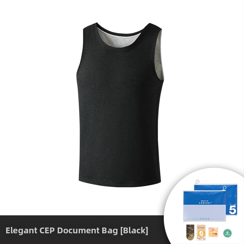 Pánska termálna vesta z viskózy, flísová podšívka, dvojitá vrstva, okrúhly výstrih, zamatový dotyk