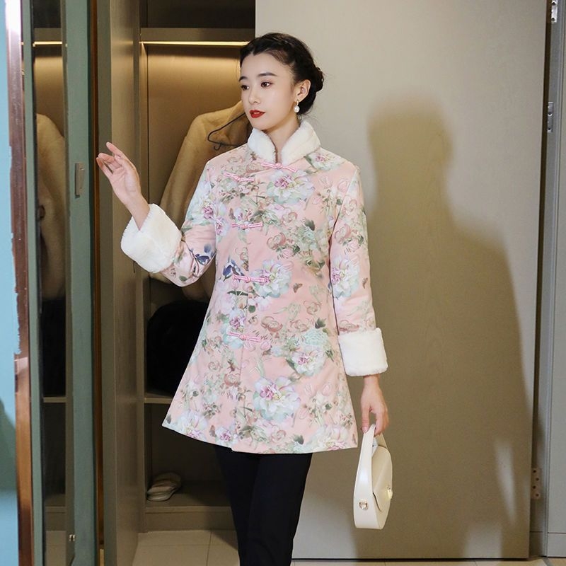 Etno štýlové dlhé rukávy šaty s výplňou z bavlny, Chenille látka, 90–95% Spandex, pohodlný každodenný štýl, jesenná-zimná sezóna