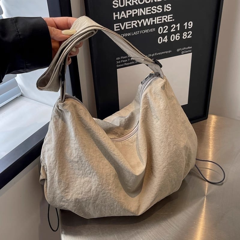 Japán-stílusú vízálló nylon dumpling táska sporthoz, crossbody, uniszex, nagy kapacitású tote, biciklizéshez