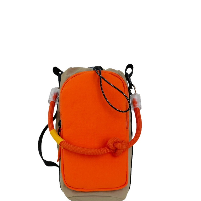 Geantă pentru telefon din nailon cu fermoar, crossbody vertical, curea simplă, buzunar interior pentru telefon