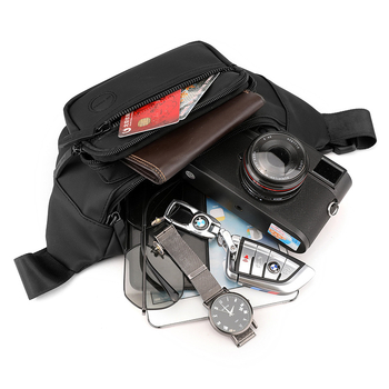 WEPOWER мъжка Chest Bag за ежедневни спортни и открити дейности, водоустойчива найлонова чанта за през рамо, едноцветен модел, подплата полиестер, лицензиран частен етикет WEPOWER/Wiphal, Зима 2023