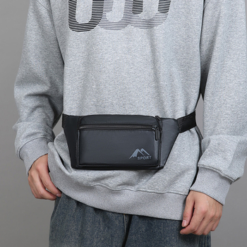 Juosmens krepšys — PU oda, miesto minimalistinis stilius, kvėpuojantis ir atsparus dėvėjimuisi, poliesterio pamušalas