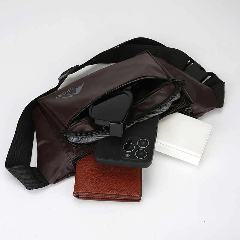 Juosmens krepšys — PU oda, miesto minimalistinis stilius, kvėpuojantis ir atsparus dėvėjimuisi, poliesterio pamušalas