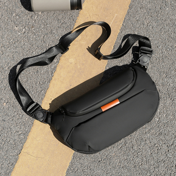 Pánska hrudná taška – obchodný cestovný štýl, syntetická koža, priedušná, vodotesná, Feisha