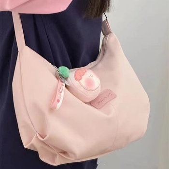 Geantă de umăr crossbody — nailon, formă pătrată orizontală, fermoar, căptușeală poliester, buzunar pentru telefon
