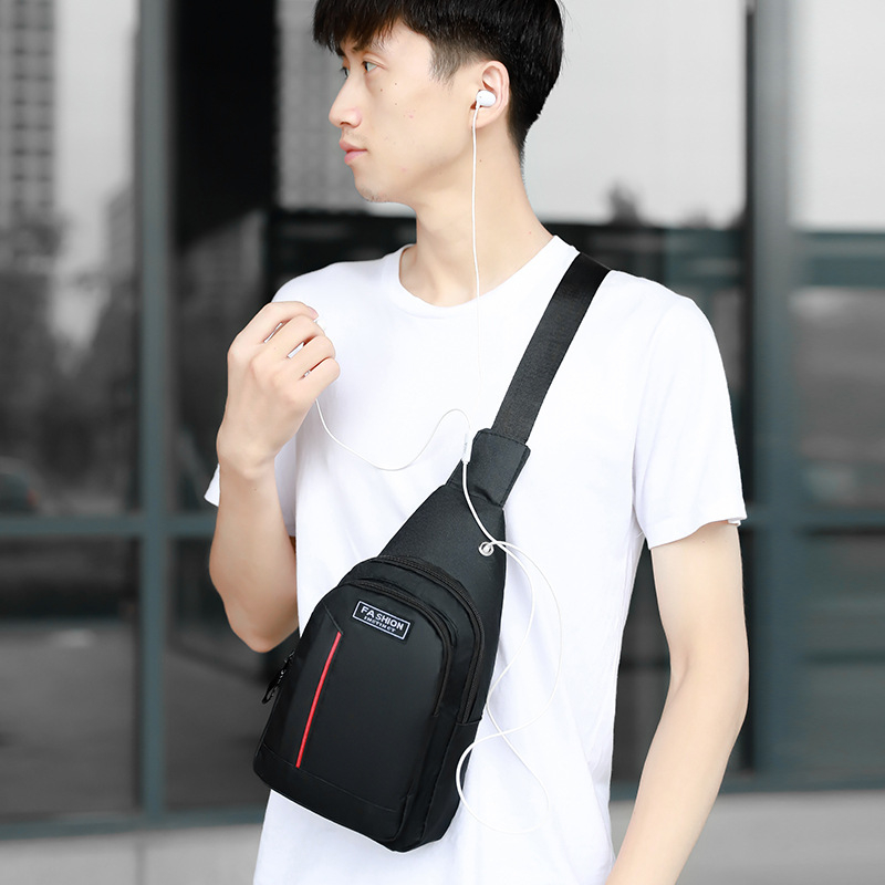 Pánska chest bag – Nylon, crossbody, vodoodpudivá, odolná voči opotrebeniu, na vonkajšie športy