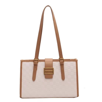 PU taška cez rameno s textúrovaným povrchom, horizontálny štvorcový tvar, zipsové otvorenie, polyesterová podšívka, vnútorné vrecká (zips, telefón, ID), dvojité popruhy – mestský štýl jednoduche