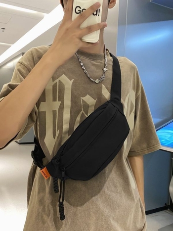 Krūtinės maišas, japonų stiliaus, nailonas, 2023 m. vasara, užtrauktukas su telefono kišene