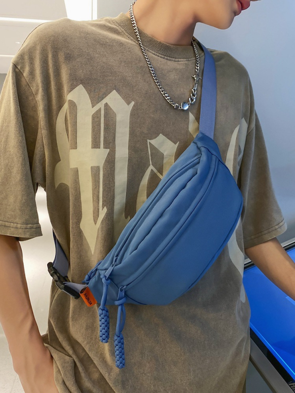 Krūtinės maišas, japonų stiliaus, nailonas, 2023 m. vasara, užtrauktukas su telefono kišene