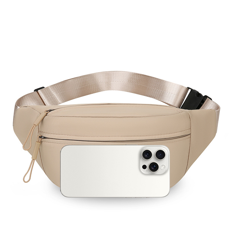 Juosmens rankinė urbanistiniam minimalistiniam stiliui, nailonas, užtrauktukas, vidinė kišenė telefono ir dokumentų, poliesterio pamušalas