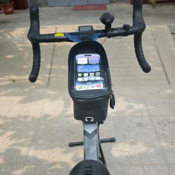 Taška na horný rám bicykla pre telefón – PU koža, vodeodolná, veľká kapacita, model GU-64
