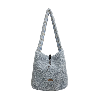 Geantă de umăr în stil coreean, blană de miel, toamnă-iarnă, cu capacitate mare, crossbody, pentru femei