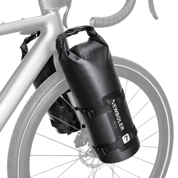 Taška na prednú vidlicu bicykla – vodeodolná PVC konštrukcia, delené telo, objem 3L/5L, vhodná pre horské a cestné bicykle