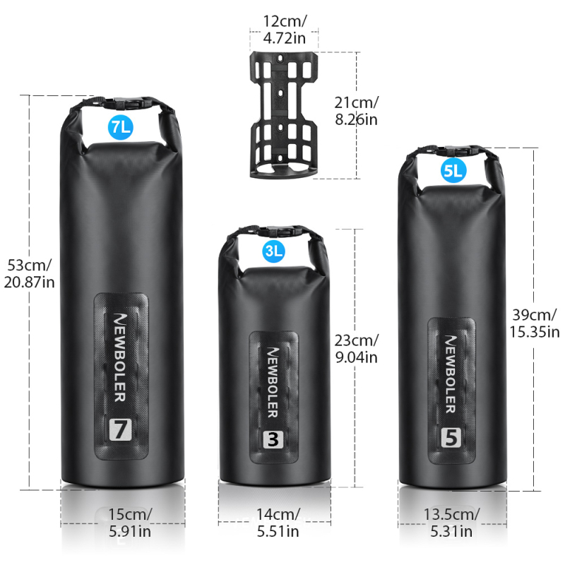 Taška na prednú vidlicu bicykla – vodeodolná PVC konštrukcia, delené telo, objem 3L/5L, vhodná pre horské a cestné bicykle