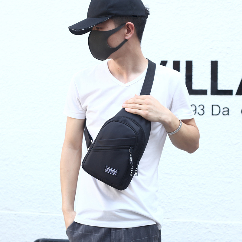 Pánska hrudná taška s ramenným popruhom, Oxford látka, Model T7003#, Znižovanie zaťaženia, Polyesterová podšívka