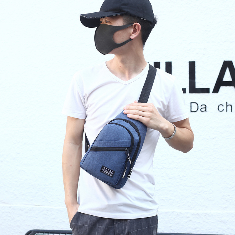 Pánska hrudná taška s ramenným popruhom, Oxford látka, Model T7003#, Znižovanie zaťaženia, Polyesterová podšívka