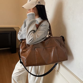 PU bőr retro utazótáska, nagy kapacitású 20–35 L, uniszex keresztpánttal utazásokhoz