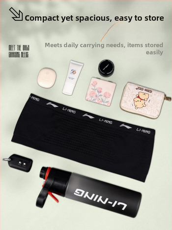 Bežecký bedrový pás – dýchateľný polyester, rozšíriteľný, suché/mokré rozdelenie; kód YBLU049-1; Li-Ning; unisex