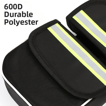 XW Plátenná predná rámová taška na horské bicykle, 3-v-1 horná trubka taška a sedlová taška, pevný obal