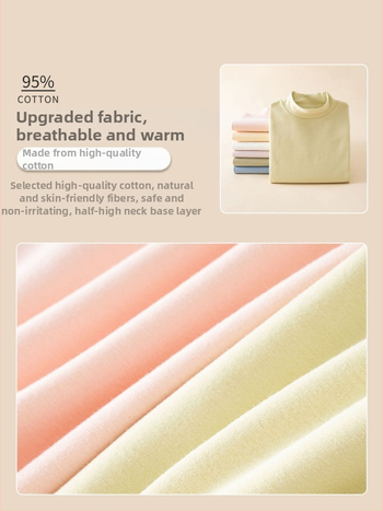 Detské základné tričko s dlhým rukávom, korejský štýl, 95% bavlna, brusená mäkká úprava, bez kapucne, jednobarevný vzor, na zimu jar jeseň