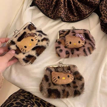 Peňaženka na mince s leopardím vzorom, svieži a sladký štýl, pre ženy, Zima 2024