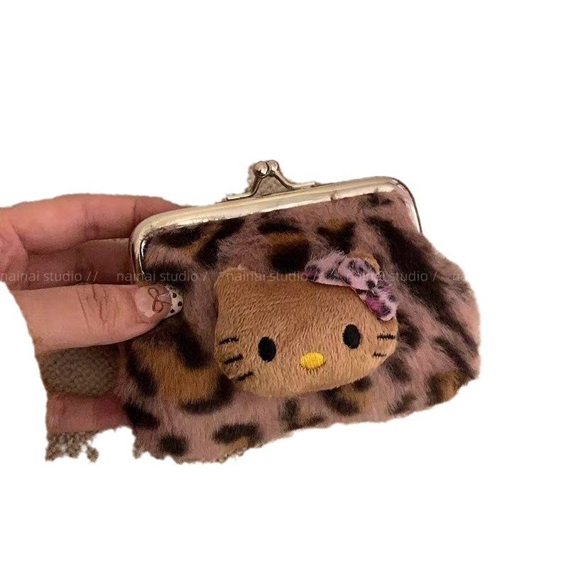 Peňaženka na mince s leopardím vzorom, svieži a sladký štýl, pre ženy, Zima 2024