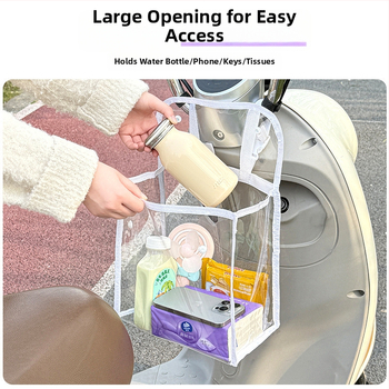 Kubovo tvarovaná nepremokavá visacia taška z PVC pre elektrické bicykle, predné vrecko na telefón a magnetické zapínanie