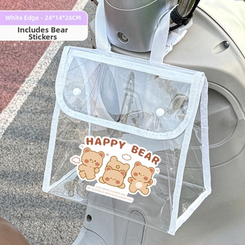 Kubovo tvarovaná nepremokavá visacia taška z PVC pre elektrické bicykle, predné vrecko na telefón a magnetické zapínanie