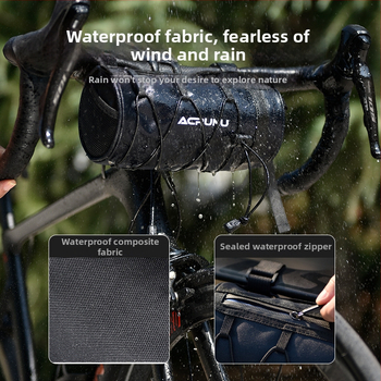 ACRUNU Predný rámový vak na bicykel, 2L, nepremokavý, 900D nylon, 150 g, pre horské a cestné bicykle