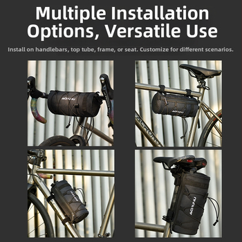 ACRUNU Predný rámový vak na bicykel, 2L, nepremokavý, 900D nylon, 150 g, pre horské a cestné bicykle