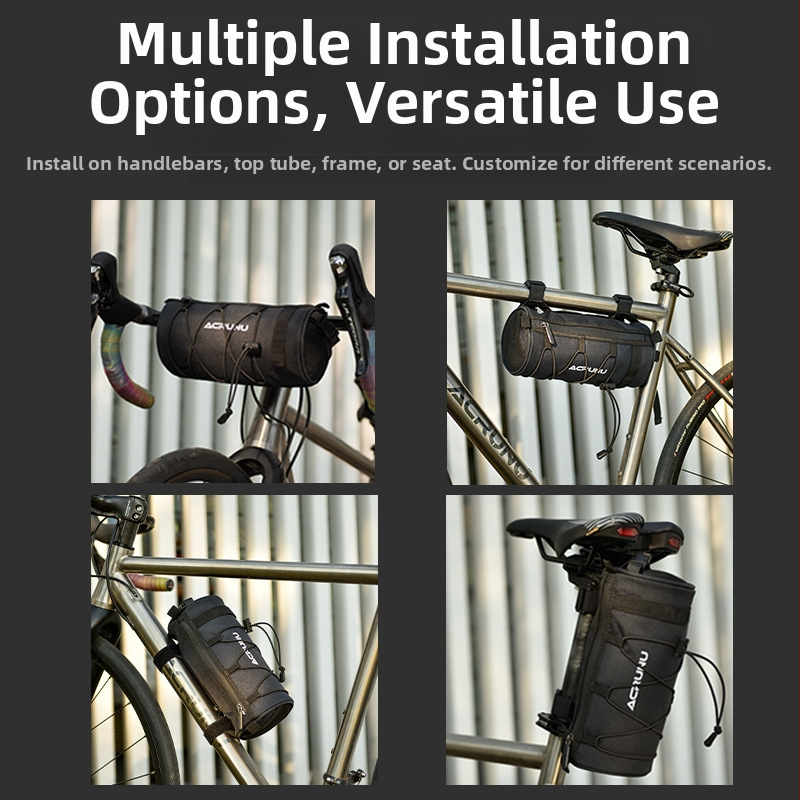 ACRUNU Predný rámový vak na bicykel, 2L, nepremokavý, 900D nylon, 150 g, pre horské a cestné bicykle