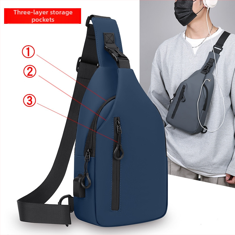 Pánska crossbody taška, mestský minimalistický štýl, PU potiahnutý materiál, odolná voči opotrebeniu, podšívka z polyesteru, určená pre obchodné cestovanie