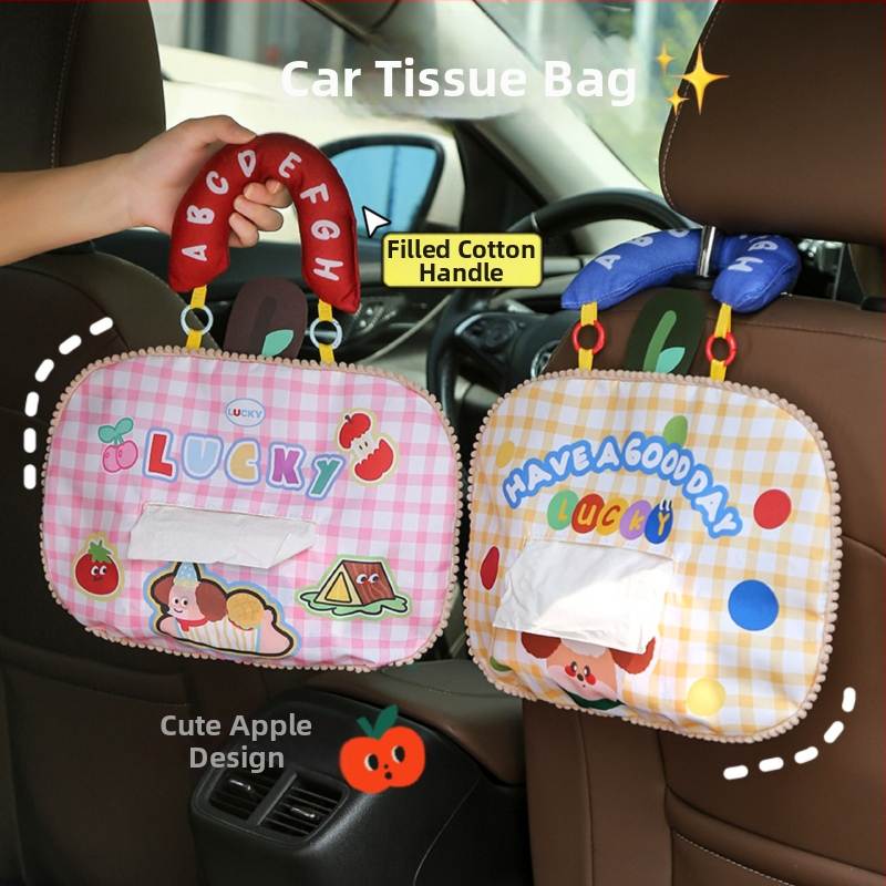 Prenosná visacia taška do auta, Oxford látka, roztomilý kreslený štýl, viacúčelový organizér na cestovanie, stolný a spálňový úložný priestor