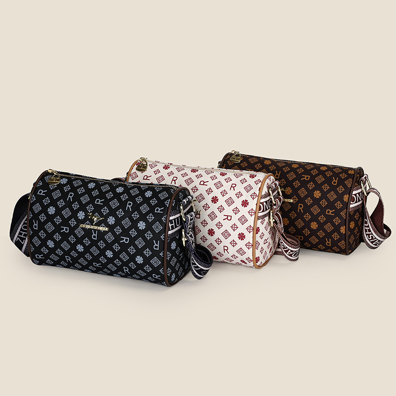 PU crossbody táska, utcai stílus, vödör alakú forma, kapocs zárás, nylon belső, zsebek: rejtett cipzáras és telefontartó