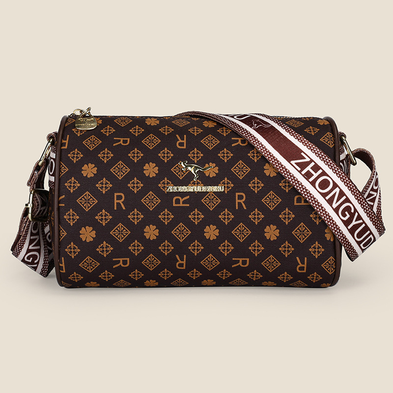 PU crossbody táska, utcai stílus, vödör alakú forma, kapocs zárás, nylon belső, zsebek: rejtett cipzáras és telefontartó