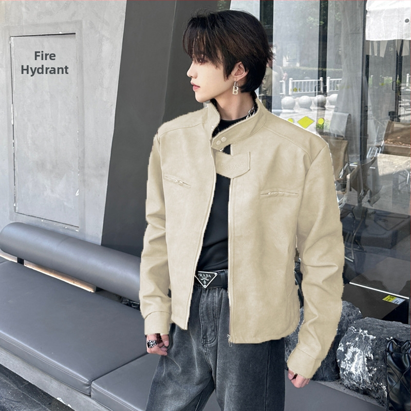 Kožená bunda, motocyklový štýl, PU koža, zips, voľný strih