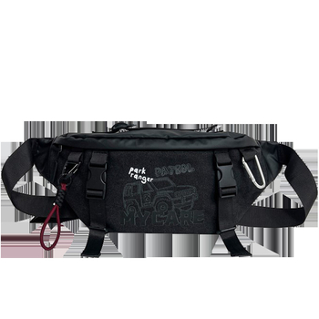 Pánska taška na prsia cez rameno, ulicný štýl, PU materiál, vodeodolná a odolná, vzor s písmenami, podšívka z polyesteru