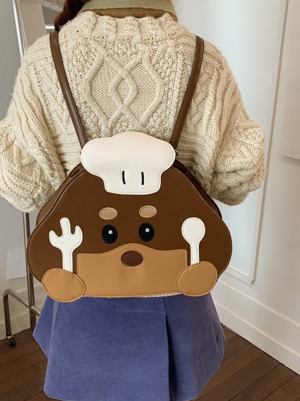 Rucsac PU pentru utilizare zilnică, impermeabil și rezistent la uzură, închidere cu fermoar, căptușeală din poliester