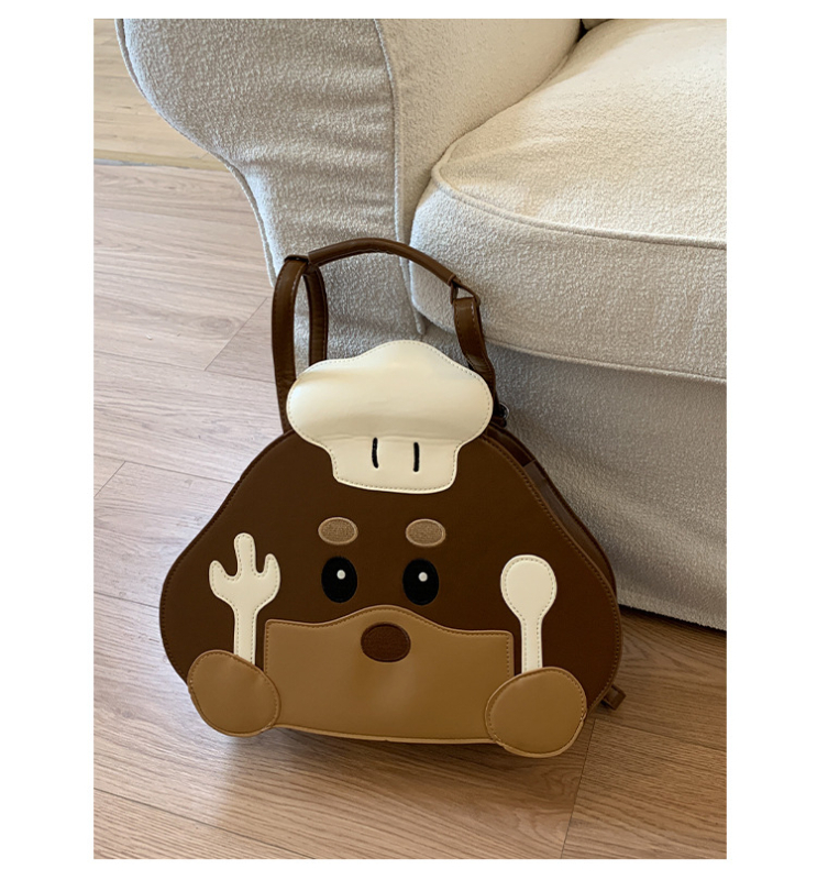 Rucsac PU pentru utilizare zilnică, impermeabil și rezistent la uzură, închidere cu fermoar, căptușeală din poliester